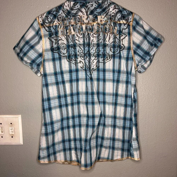 HARLEY DAVIDSON Shirt Women's M Embroidery Button Up - GREAT CONDITION - Picture 7 of 8